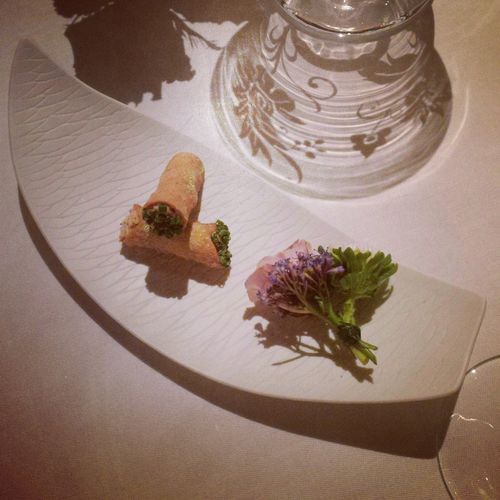 Assiette de présentation - DUNES - Jacques Pergay - courbée / en porcelaine de Limoges / pour restaurant gastronomique
