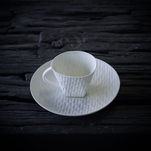 Tasse à café en porcelaine de Limoges - EMPREINTE - Jacques Pergay - pour restaurant
