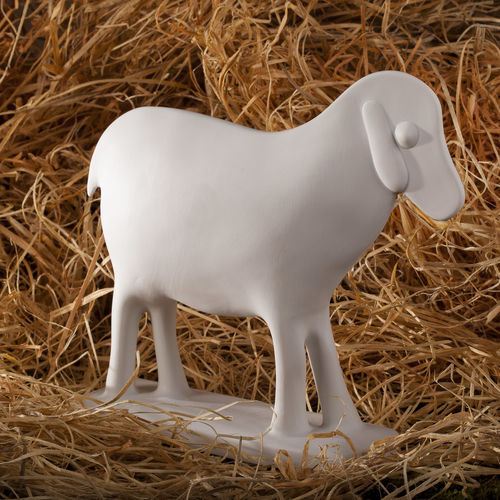 Sculpture en porcelaine de Limoges - MOUTON NAIF - Jacques Pergay - pour restaurant