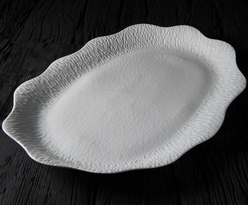 Plateau de service en porcelaine de Limoges - SMOCK - Jacques Pergay - pour restaurant