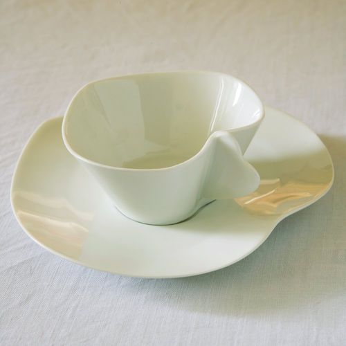 Tasse à café en porcelaine de Limoges - COEUR - Jacques Pergay - pour restaurant