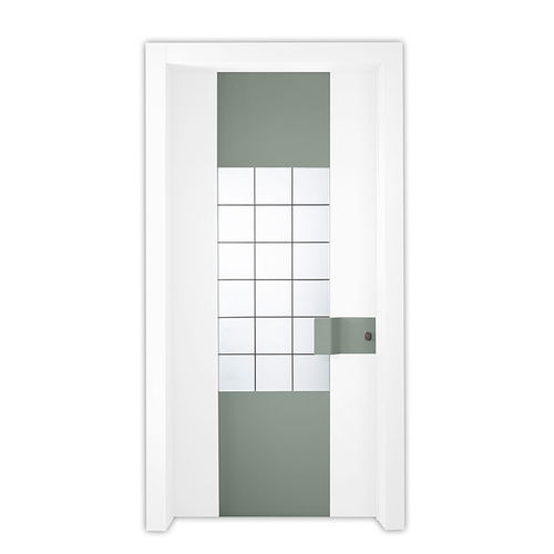 Porte d'intérieur - LEON - REMO Security Doors - en acier galvanisé / battante / semi-vitrée