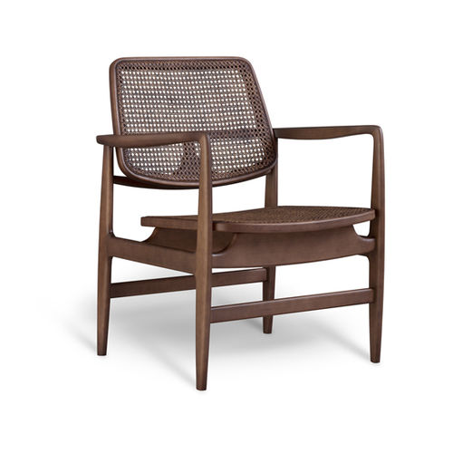 Fauteuil contemporain - OSCAR - LinBrasil - en bois massif / en rotin / en hêtre