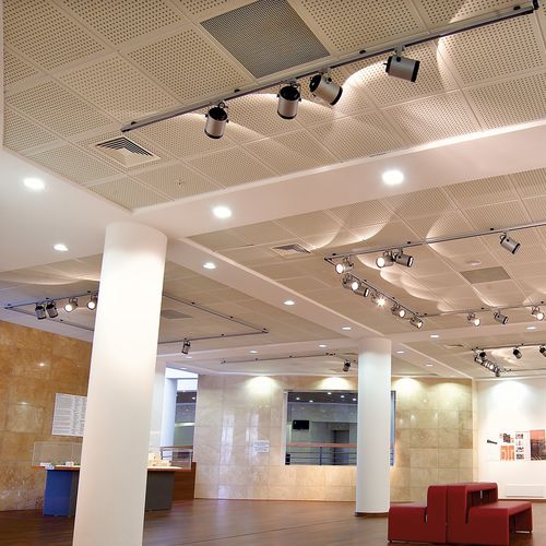 Faux-plafond de plâtre - T-24 LAY-IN - Tacer Ltd. - en dalles / acoustique / ignifuge