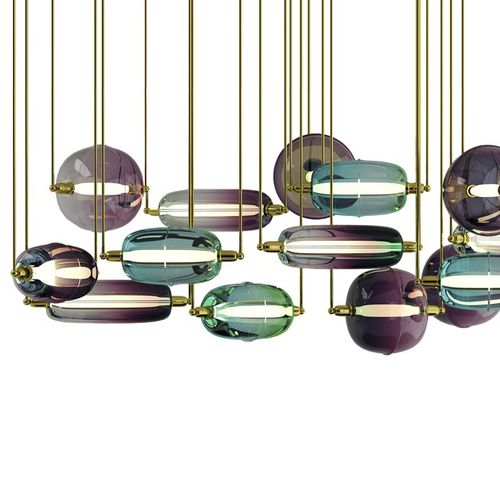 Lustre contemporain - MOIRAI - Sé collections - en verre / en laiton