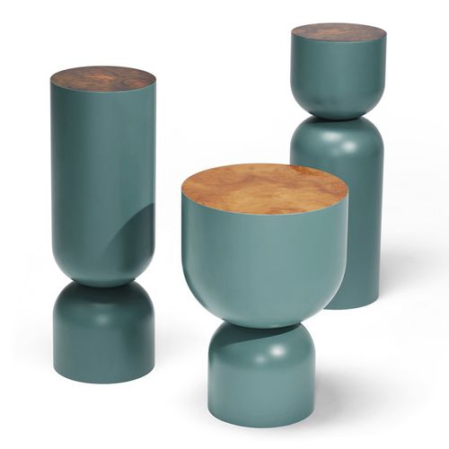 Table d'appoint contemporaine - TIME PIECE - Sé collections - en placage de bois / ronde / résidentielle