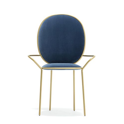 Chaise de salle à manger contemporaine - STAY - Sé collections - d'intérieur / en tissu / avec piètement en acier laqué