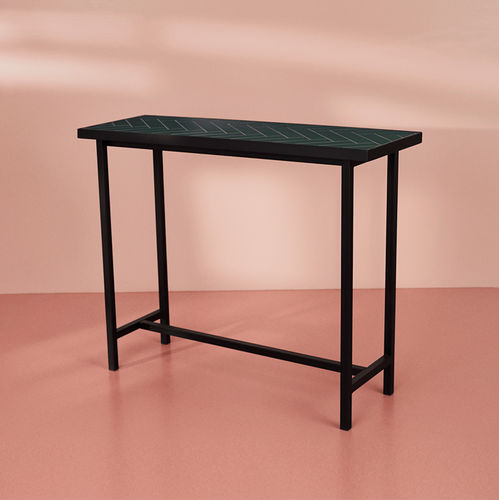 Console classique - HERRINGBONE TILE - Warm  Nordic - en céramique / avec piètement en acier thermolaqué / rectangulaire