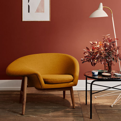 Fauteuil contemporain - FRIED EGG - Warm  Nordic - en tissu / en bois / gris