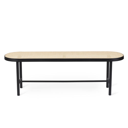 Banc classique - BE MY GUEST - Warm  Nordic - en chêne / en osier / en acier à revêtement par poudre
