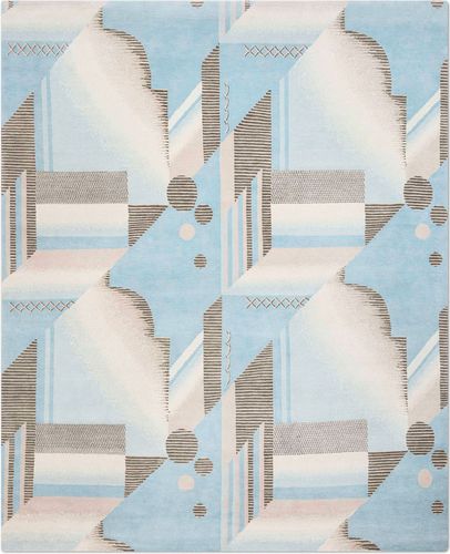 Tapis contemporain - ART DECO - Knots rugs - géométrique / en soie / en laine du Tibet