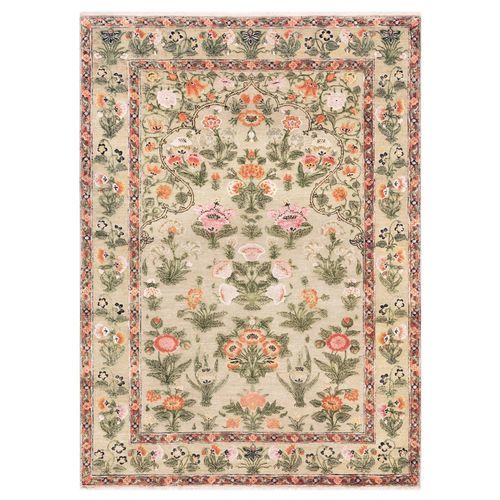 Tapis traditionnel - MUGHAL - Knots rugs - à fleurs / en laine / en soie