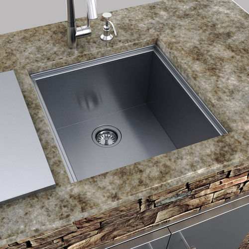 Évier 1 bac - B-SK20 - SUNSTONE - sans égouttoir / en inox / encastrable