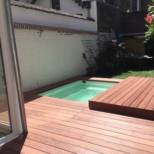 Spa encastrable - TILESTONE 2.5m x 2m - Tilestone Pools one piece tiled pools - rectangulaire / multiplace / d'extérieur