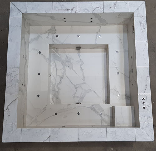 Spa de nage encastrable - Tilestone Pools one piece tiled pools - rectangulaire / carré / multiplace