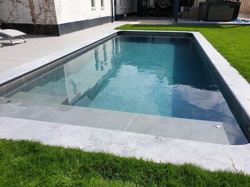 Spa de nage encastrable - 7x3 - Tilestone Pools one piece tiled pools - rectangulaire / multiplace / d'extérieur