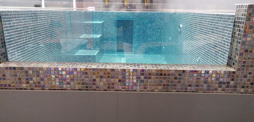 Spa de nage hors-sol - Tilestone Pools one piece tiled pools - rectangulaire / multiplace / en mosaïque