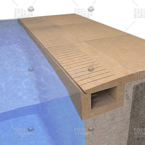 Grille de débordement en pierre naturelle - System Andreas No22 - Poolstones - pour piscine