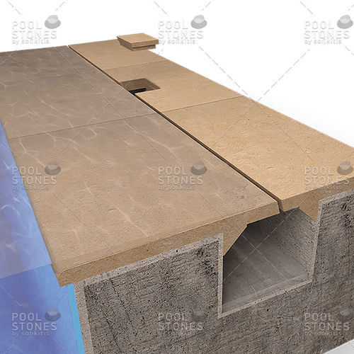 Grille de débordement en pierre naturelle - System No8 - Poolstones - pour piscine