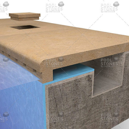 Grille de débordement en pierre naturelle - System No11 - Poolstones - pour piscine
