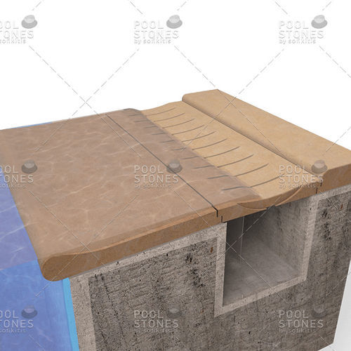 Grille de débordement en pierre naturelle - System No13 - Poolstones - pour piscine