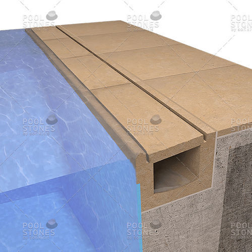 Grille de débordement en pierre naturelle - System No18 - Poolstones - pour piscine