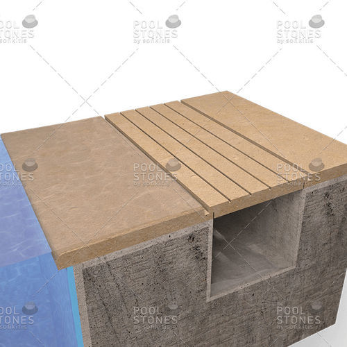Grille de débordement en pierre naturelle - System No20 - Poolstones - pour piscine