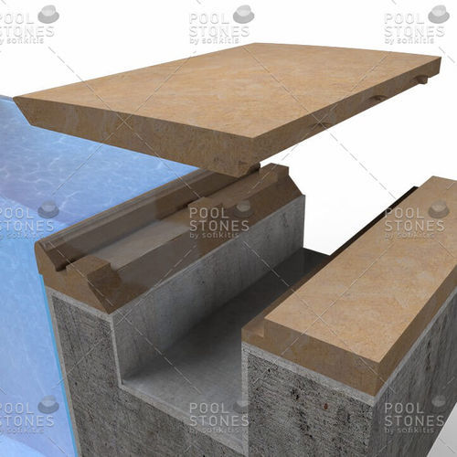 Grille de débordement en pierre naturelle - System No21 - Poolstones - pour piscine