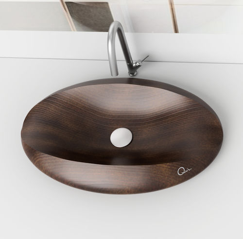 Vasque à poser - BEAN - QINN DESIGNS - en bois / sur mesure / ovale