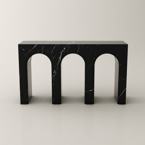 Console contemporaine - ARCS - Roig - art & design - - en marbre / avec piètement en marbre / rectangulaire