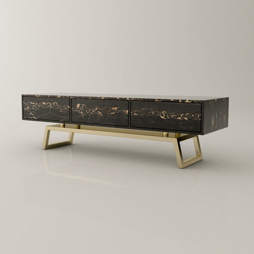 Console contemporaine - GENÍS LUX - Roig - art & design - - en marbre / avec piètement en laiton poli / rectangulaire