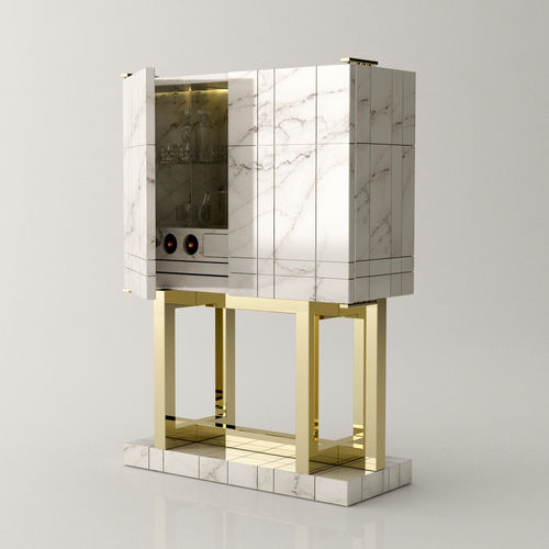Meuble bar pour chambre d'hôtel - SIBARITA - Roig - art & design - - contemporain / en laiton poli / en acier inoxydable