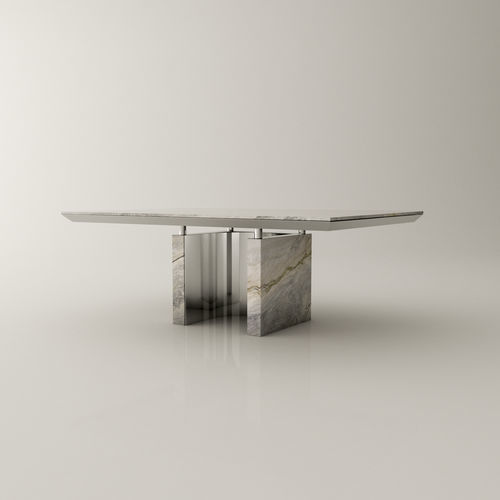 Table à manger design - GUTMAN_LUX - Roig - art & design - - en laiton / en marbre / avec piètement en laiton