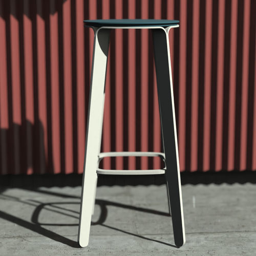 Tabouret de bar contemporain - Peel  - Shift - en aluminium / avec piètement en aluminium / 4 pieds