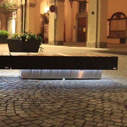 Banc public contemporain - SARINA - Ferrinox - en bois / en acier inoxydable / en plastique