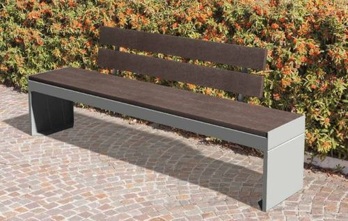 Banc public contemporain - FUERTE - Ferrinox - en bois / en acier inoxydable / en plastique recyclé
