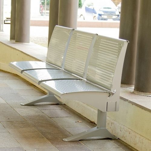 Banc public contemporain - BOSTON - Ferrinox - en inox / avec dossier / sans dossier
