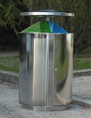 Poubelle en acier inoxydable - TRIO - Ferrinox - en tôle d'acier / en plastique recyclé / de tri sélectif