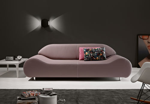 Canapé contemporain - EVOLUTION - MHR - en cuir / avec repose-pieds