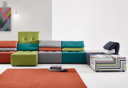 Canapé modulable - MOON - MHR - contemporain / en tissu / avec repose-tête