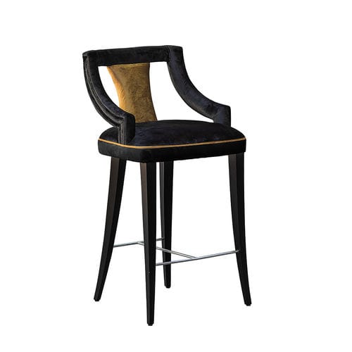 Chaise de bar classique - BELLA - MHR - d'intérieur / en tissu / avec piètement en bois