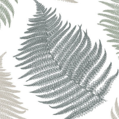 Papier peint contemporain - FOUGÈRE - ISIDORE LEROY - à motif nature / aspect tissu / blanc
