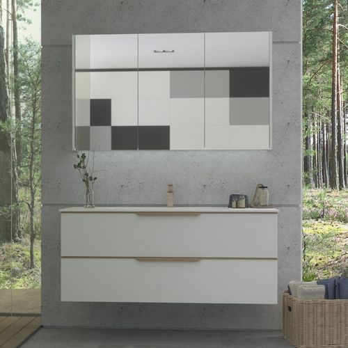 Meuble vasque double - AMBER - UAB KAME - suspendu / MDF / en Corian®