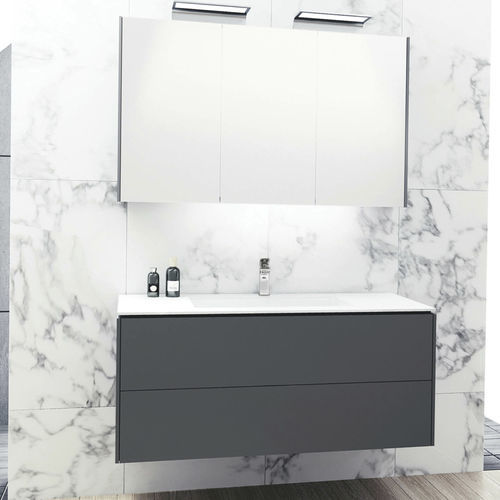 Meuble vasque double - D-LINE - UAB KAME - suspendu / MDF / en céramique