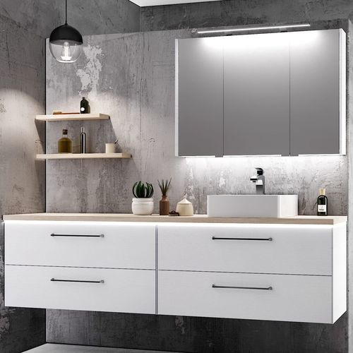 Meuble vasque double - NATURA - UAB KAME - suspendu / en placage de bois / en céramique