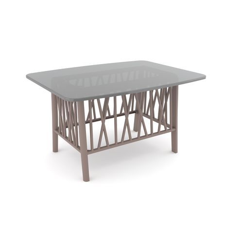Table basse contemporaine - Gala  - YÜCEL OUTDOOR FURNİTURE  - en verre / avec piètement en polyéthylène / rectangulaire