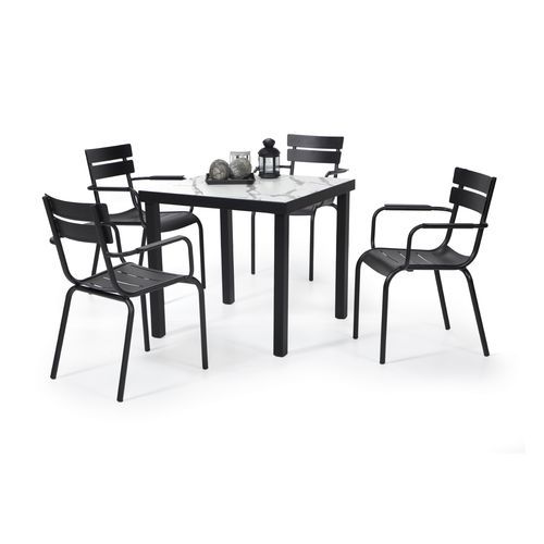 Table contemporaine - Decor  - YÜCEL OUTDOOR FURNİTURE  - en HPL / en céramique / avec piètement en aluminium
