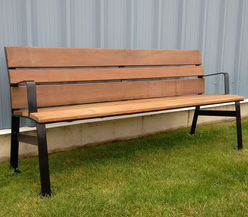 Banc de jardin contemporain - VERVE - PARIS Site Furnishings - Outdoor Fitness - en bois de feuillus / en acier / en aluminium
