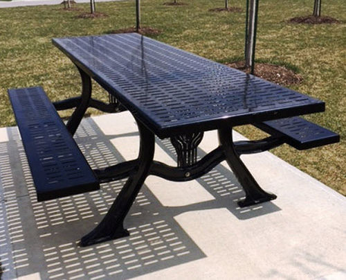 Table de pique-nique contemporaine - VANTAGE - PARIS Site Furnishings - Outdoor Fitness - en acier / en fonte d'aluminium / rectangulaire