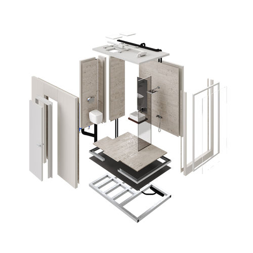 Salle de bain contemporaine - Tethys Italy - en acier galvanisé / préfabriquée / sur mesure